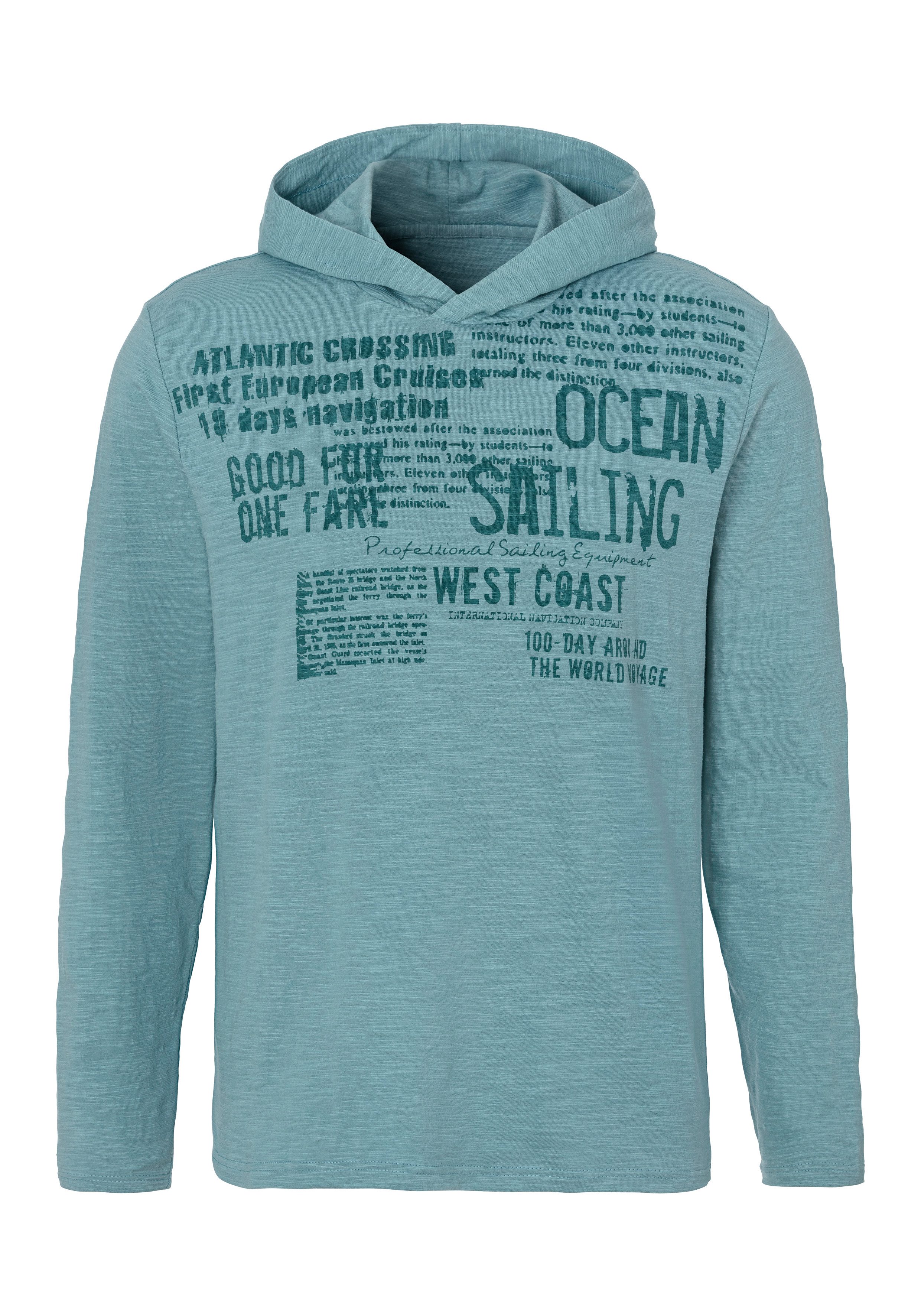 John Devin Kapuzenshirt, Langarmshirt bedruckt mit Kapuze aus strukturierte günstig online kaufen