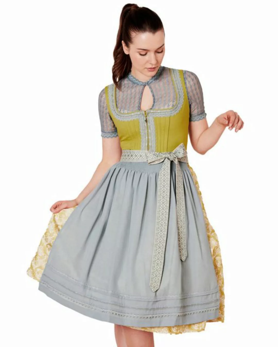 KRÜGER COLLECTION Dirndl Dirndl 'Josefine' 116867, Gelb 70cm günstig online kaufen