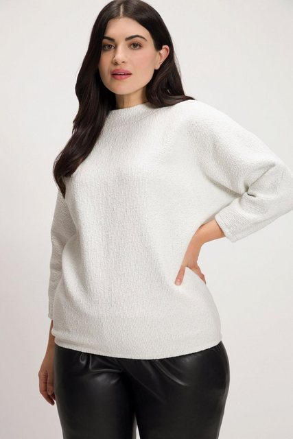Ulla Popken Sweatshirt Sweatshirt Oversized Stehkragen 3/4-Fledermausarm günstig online kaufen