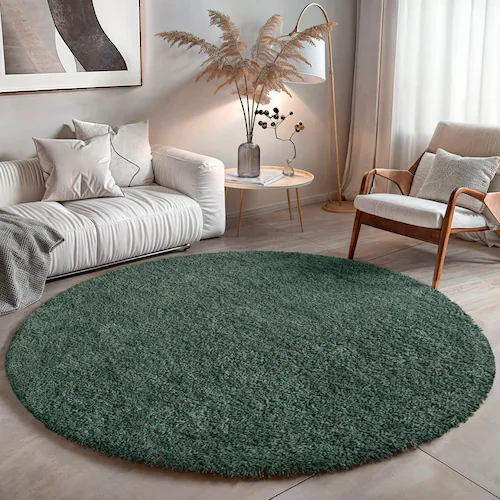 my home Teppich »Banji«, rund, Uni Farben, weich und flauschig, auch als re günstig online kaufen