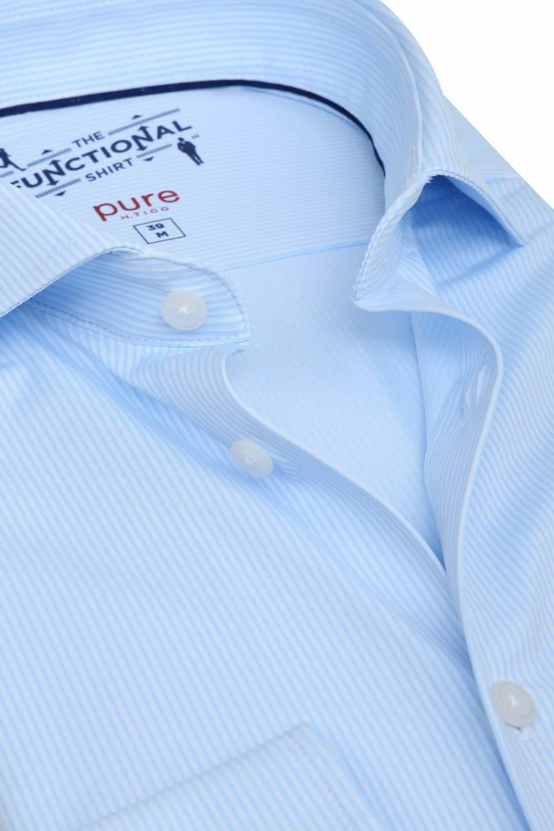 Pure H.Tico The Functional Shirt Streifen Blau - Größe 40 günstig online kaufen