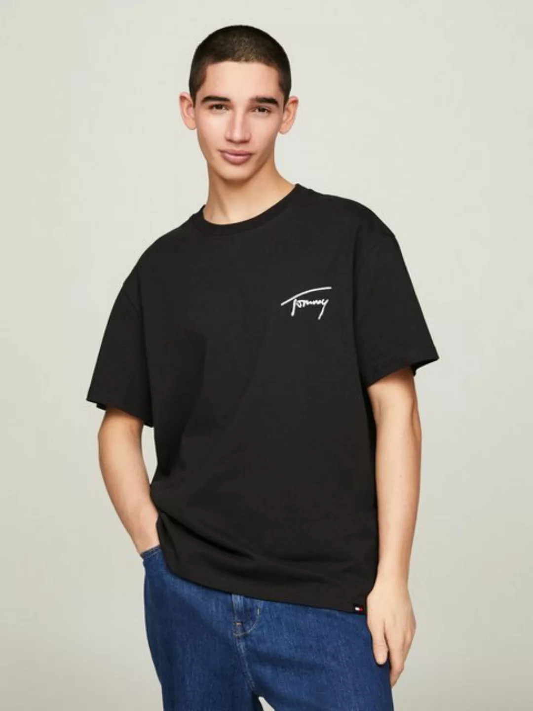 Tommy Jeans T-Shirt "TJM REG SIGNATURE TEE EXT", mit aufgesticktem Signatur günstig online kaufen