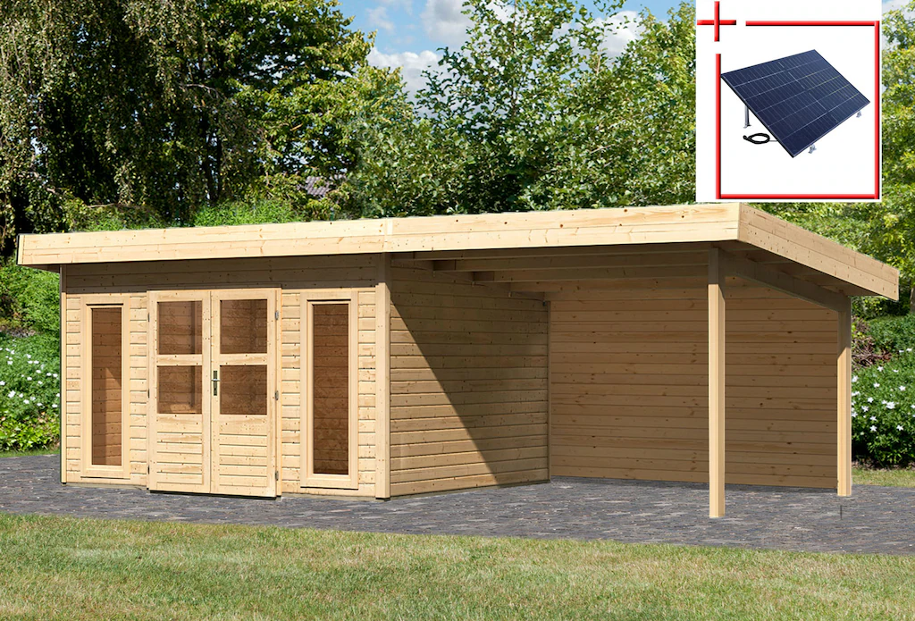 KONIFERA Gartenhaus "Perlsee 4", mit Anbaudach günstig online kaufen