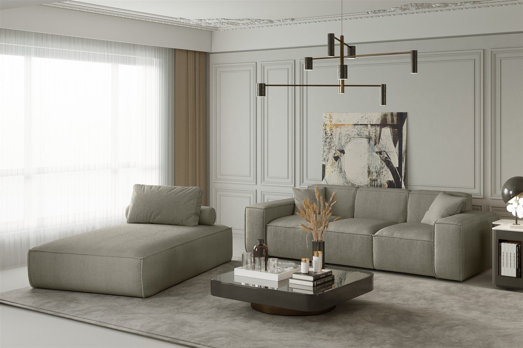 Fun Möbel Polstergarnitur Sofa-Set 2-teilig Chaiselongue günstig online kaufen
