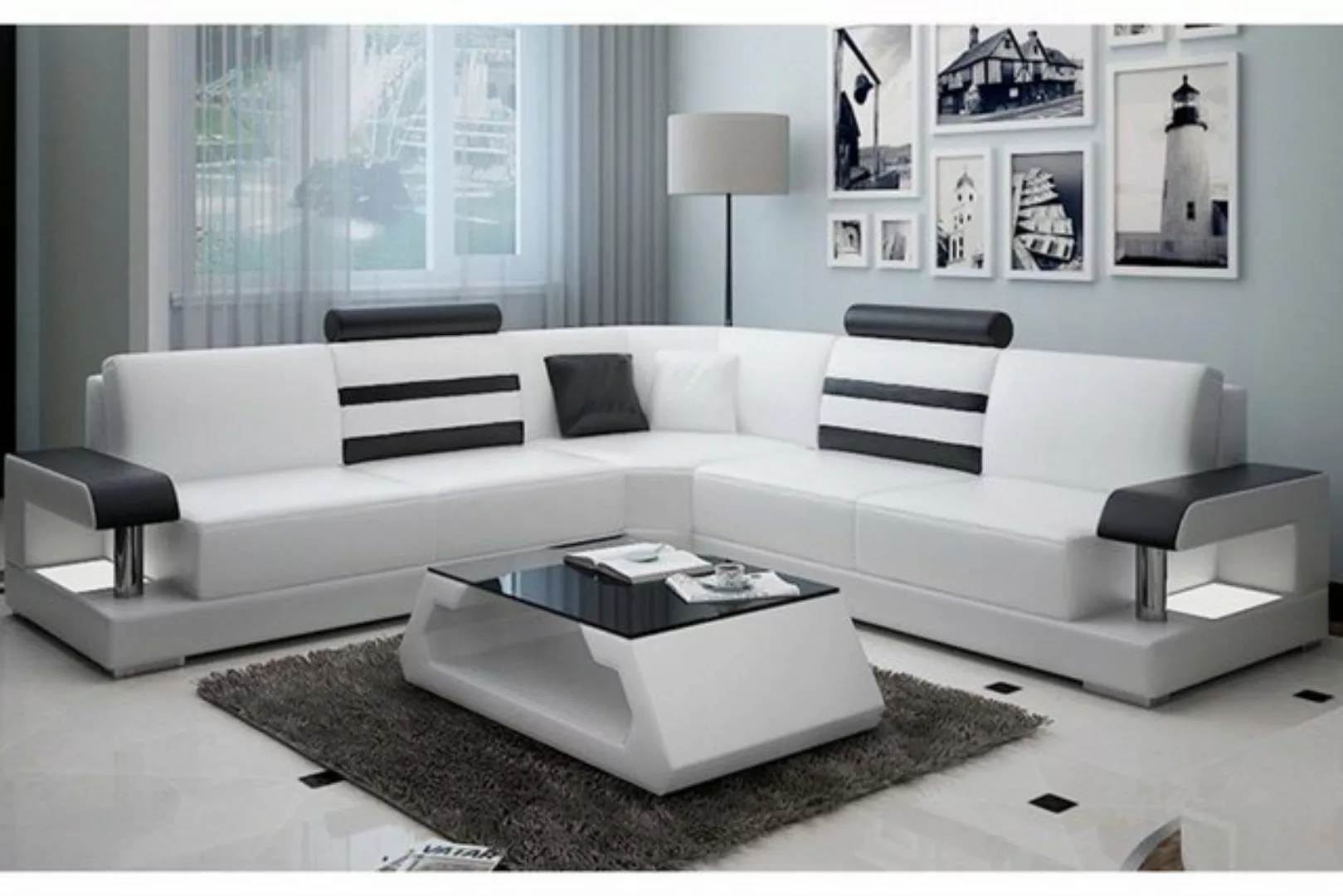 JVmoebel Ecksofa Ecksofa Leder Sofa Couch Polster Wohnlandschaft Garnitur L günstig online kaufen