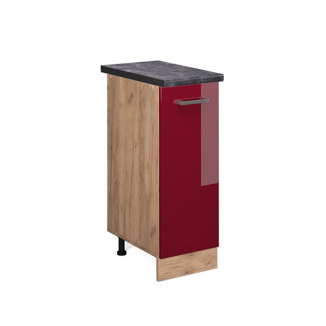 Vicco Apothekerschrank R-Line, Bordeaux Hochglanz/Goldkraft Eiche, 30 cm, A günstig online kaufen