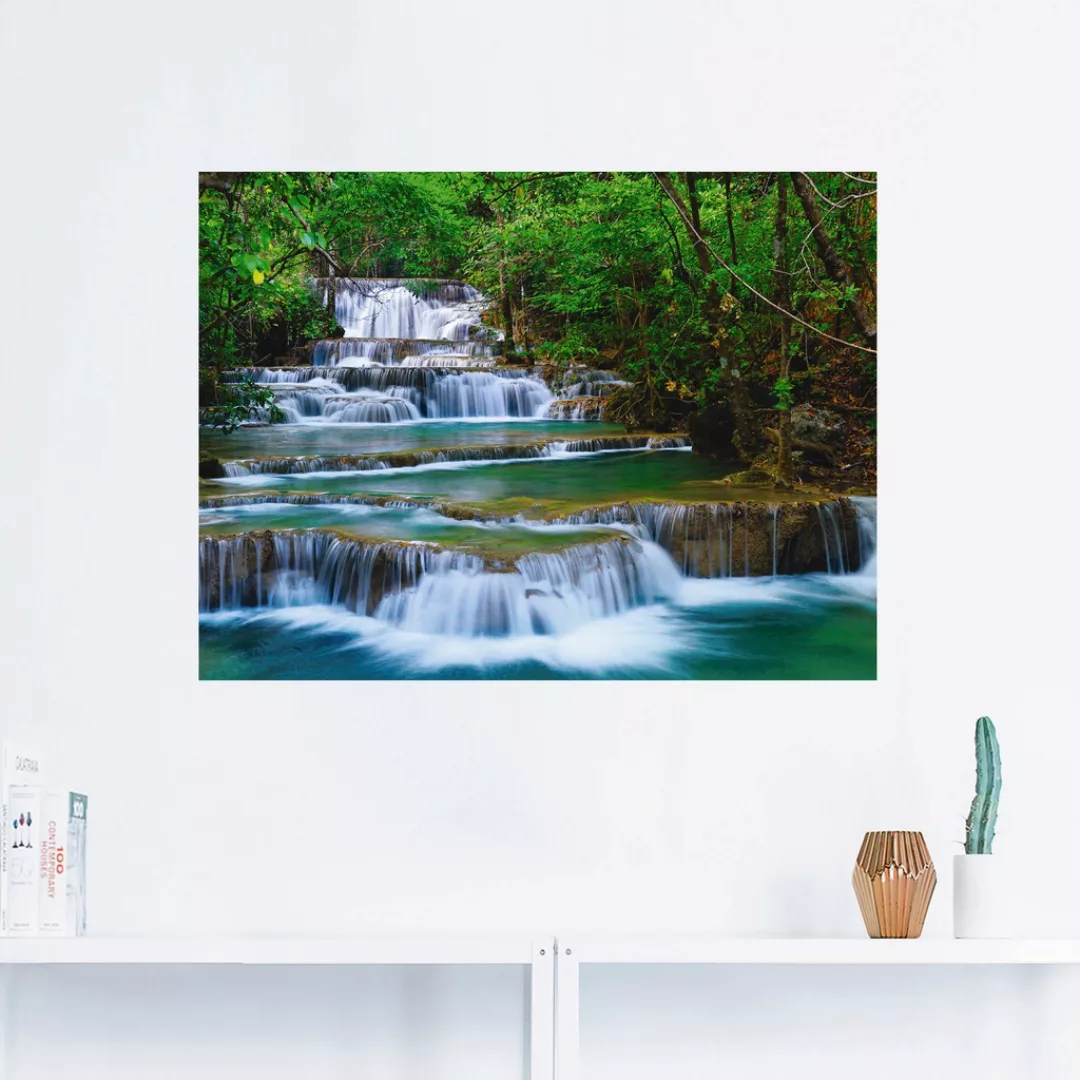 Artland Wandbild "Tiefen Wald Wasserfall", Gewässer, (1 St.), als Leinwandb günstig online kaufen