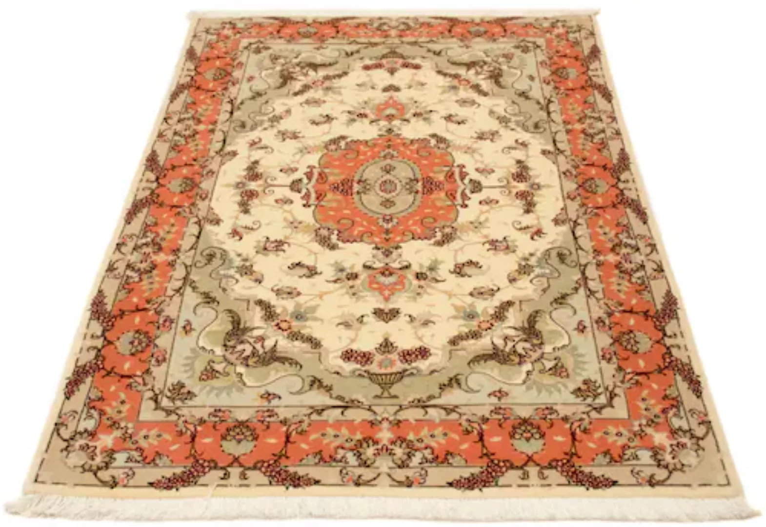 morgenland Teppich »Täbriz 50 Raj Teppich handgeknüpft beige«, rechteckig, günstig online kaufen