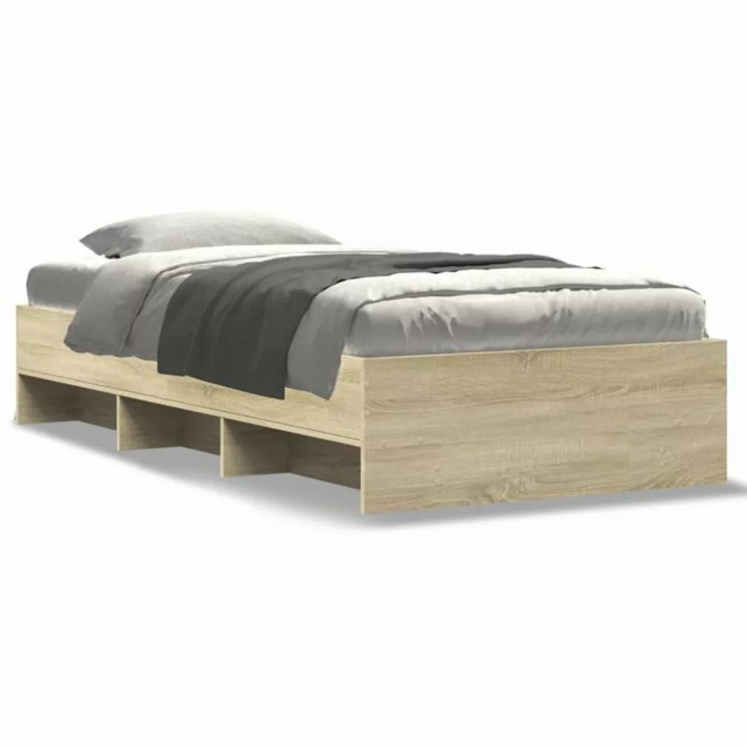 vidaXL Bett Bettgestell ohne Matratze Sonoma-Eiche 75x190 cm Holzwerkstoff günstig online kaufen