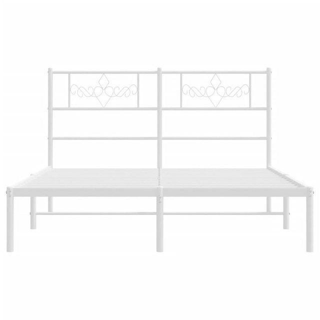 vidaXL Bettgestell Bettrahmen mit Kopfteil Metall Weiß 140x200 cm Bett Bett günstig online kaufen