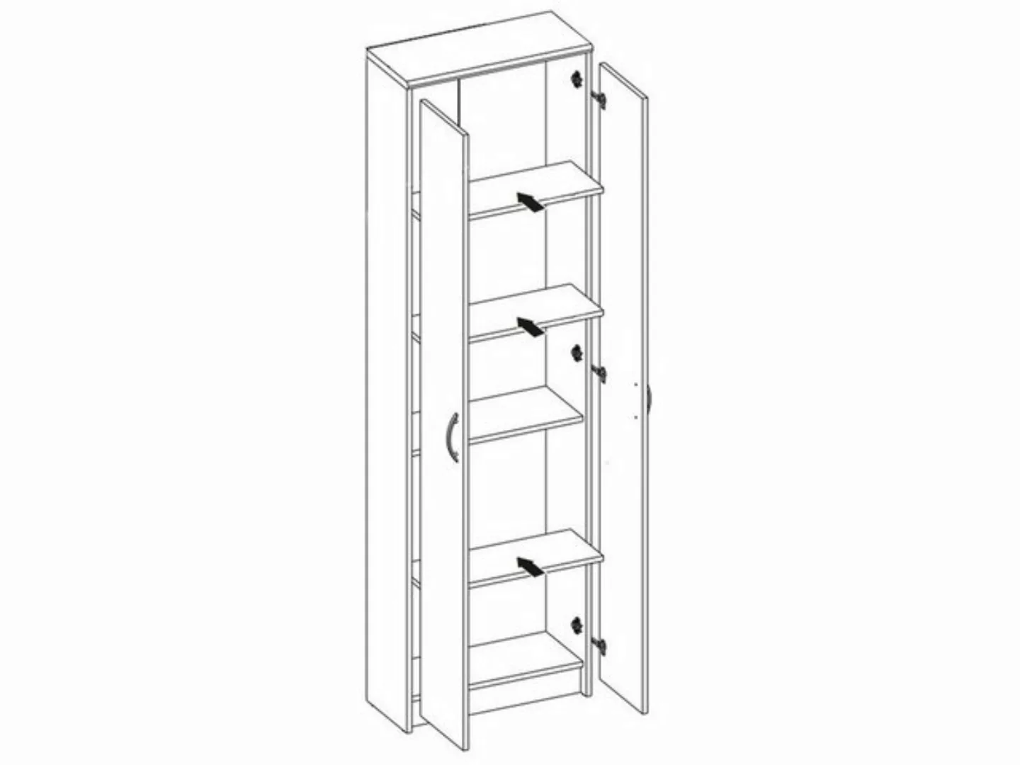 PREISBRECHER Garderobenschrank 55 x 190 x 25 cm (B/H/T) günstig online kaufen