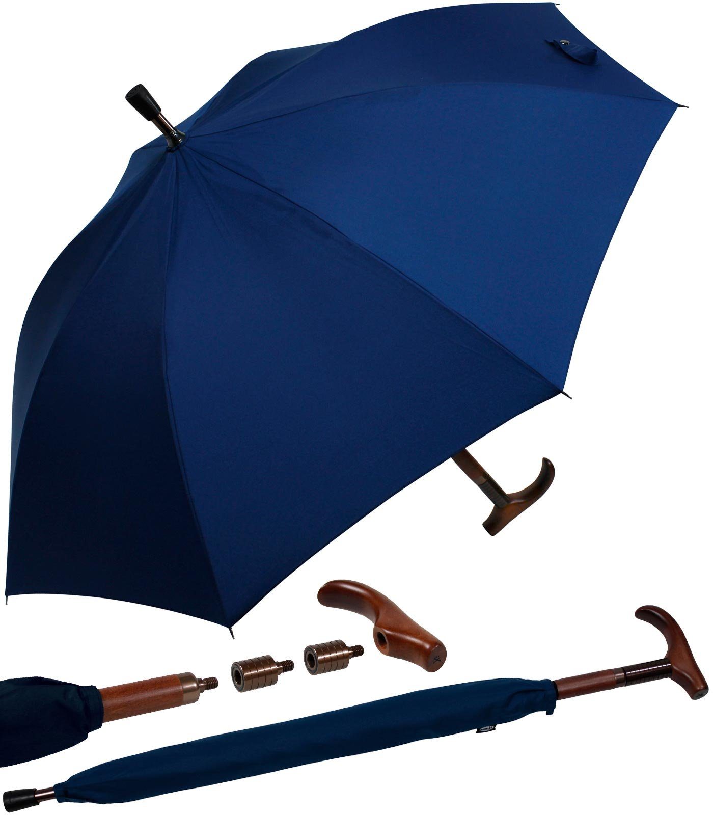 iX-brella Stockregenschirm Stützschirm Holzgriff höhenverstellbar sehr günstig online kaufen
