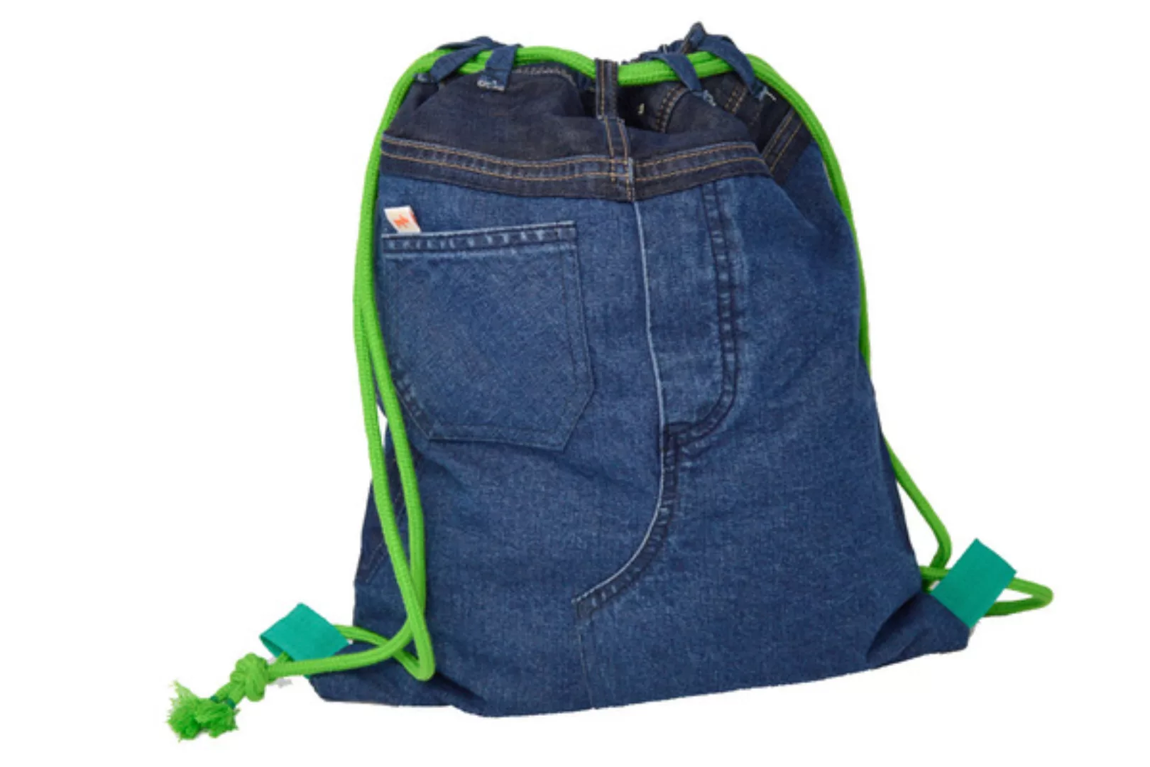 Unikat: Gymbag Green Spleen - Turnbeutel Aus Jeans günstig online kaufen