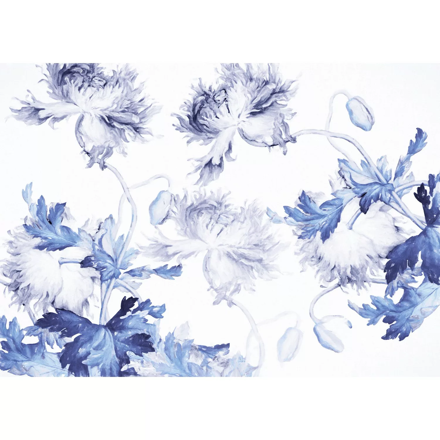 KOMAR Vlies Fototapete - Blue Silhouettes  - Größe 350 x 250 cm mehrfarbig günstig online kaufen