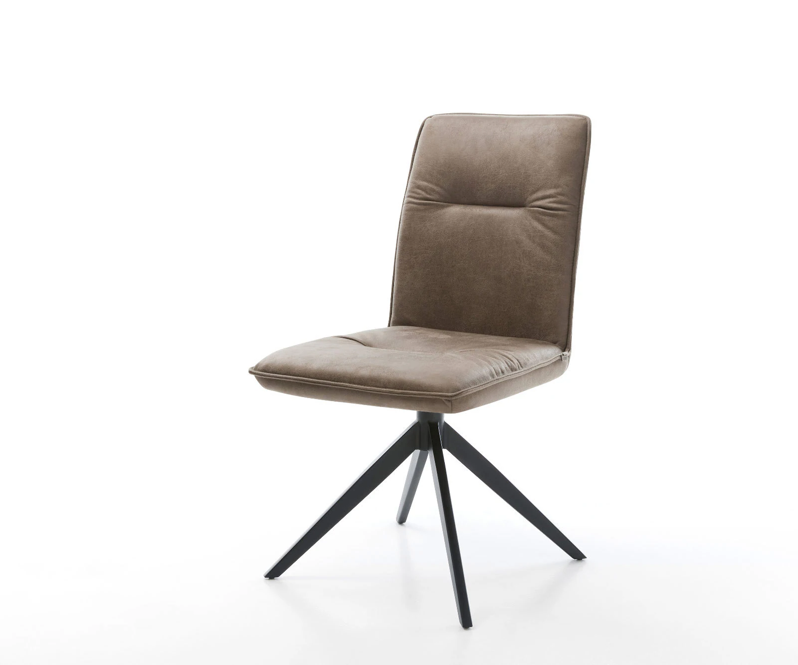 Drehstuhl Vinjo-Flex Mikrofaser Taupe Vintage Kreuzgestell breit Schwarz 36 günstig online kaufen