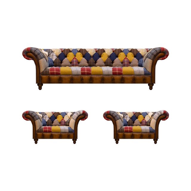 JVmoebel Chesterfield-Sofa Designer Luxus Set Mehrfarbig Sofagarnitur Polst günstig online kaufen