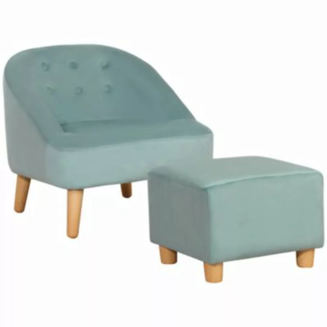 HOMCOM Kindersofa-Set mit Fußhocker grün günstig online kaufen