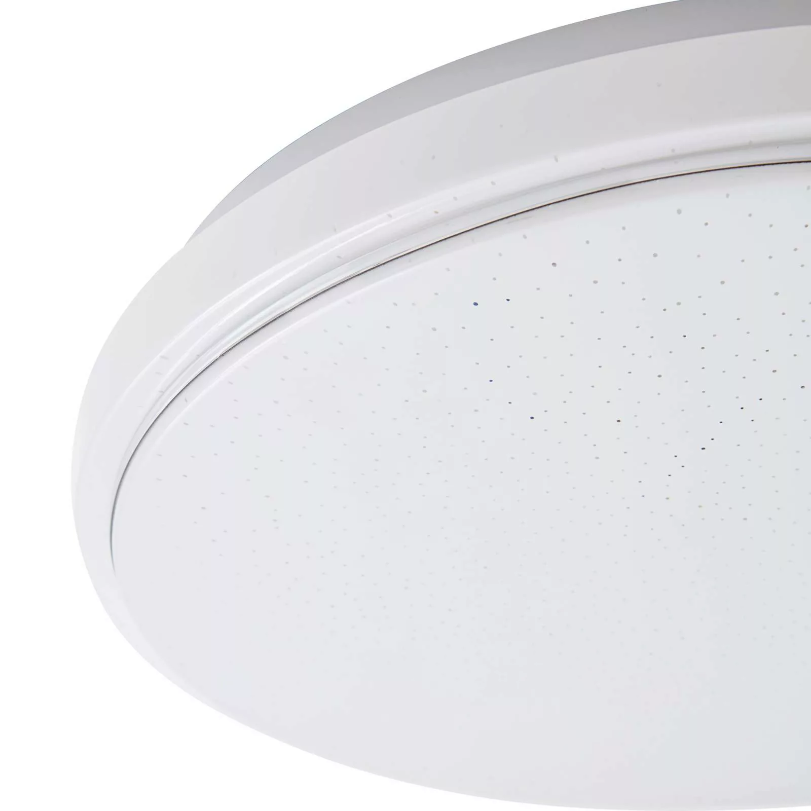 Lindby LED-Deckenlampe Glamo, chrom/weiß, Kunststoff, IP44 günstig online kaufen