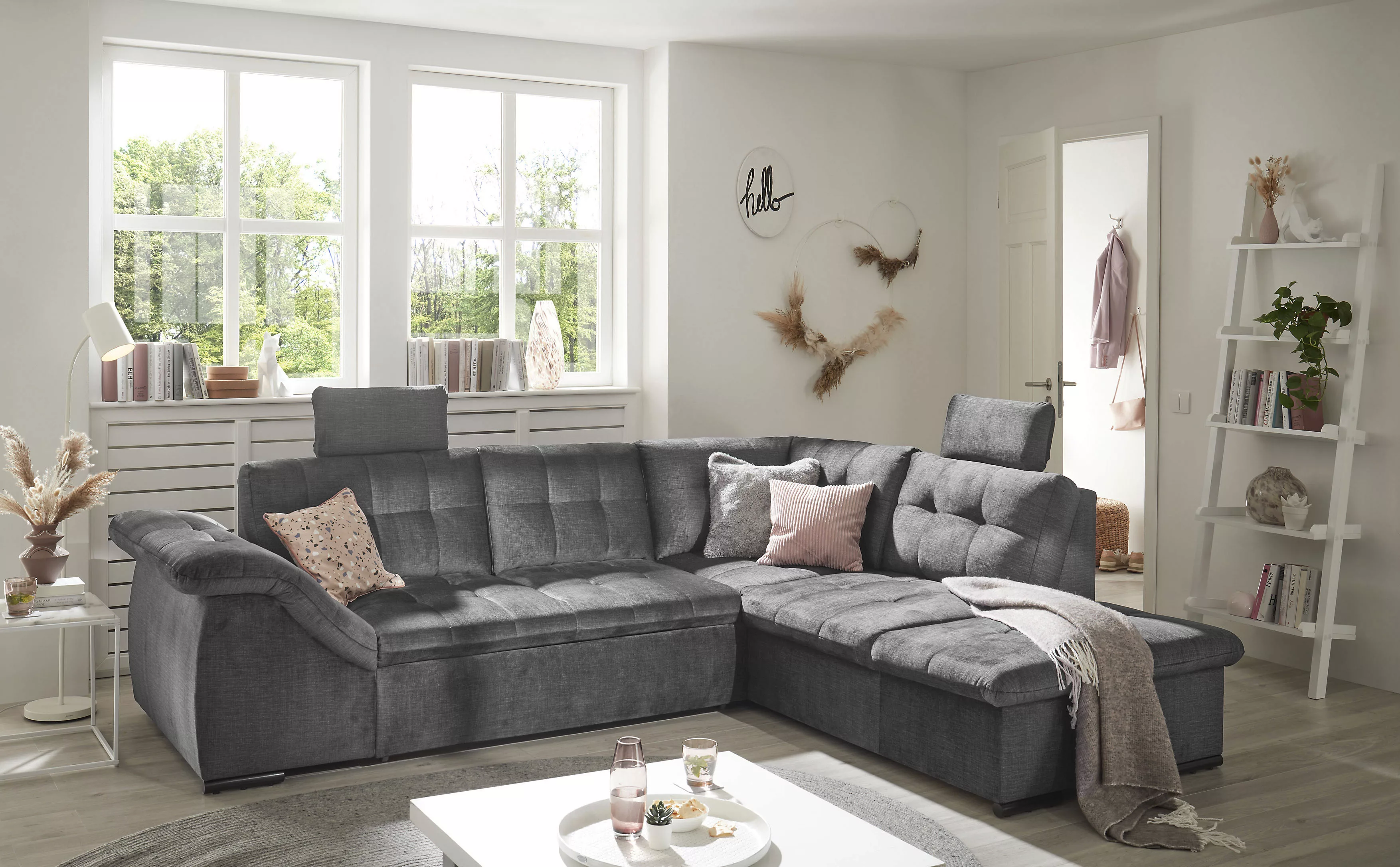 ED EXCITING DESIGN Ecksofa "Estrella L-Form", mit Bettfunktion, Bettkasten, günstig online kaufen