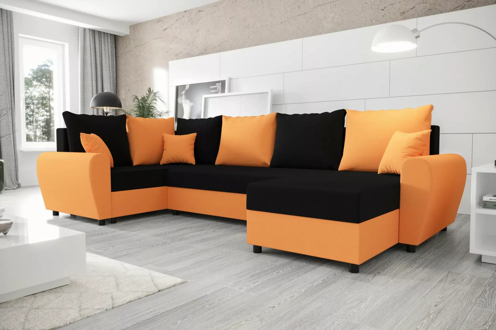 ALTDECOR Wohnlandschaft FION-LONG, Couch mit Schlaffunktion, Wohnzimmer - E günstig online kaufen