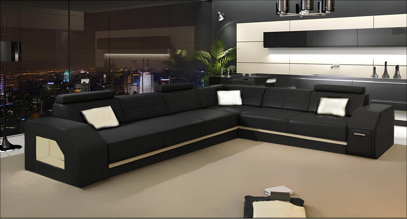 Xlmoebel Sofa Modernes Design-Sofa Ecksofa Wohnlandschaft Ledercouch Eckgar günstig online kaufen