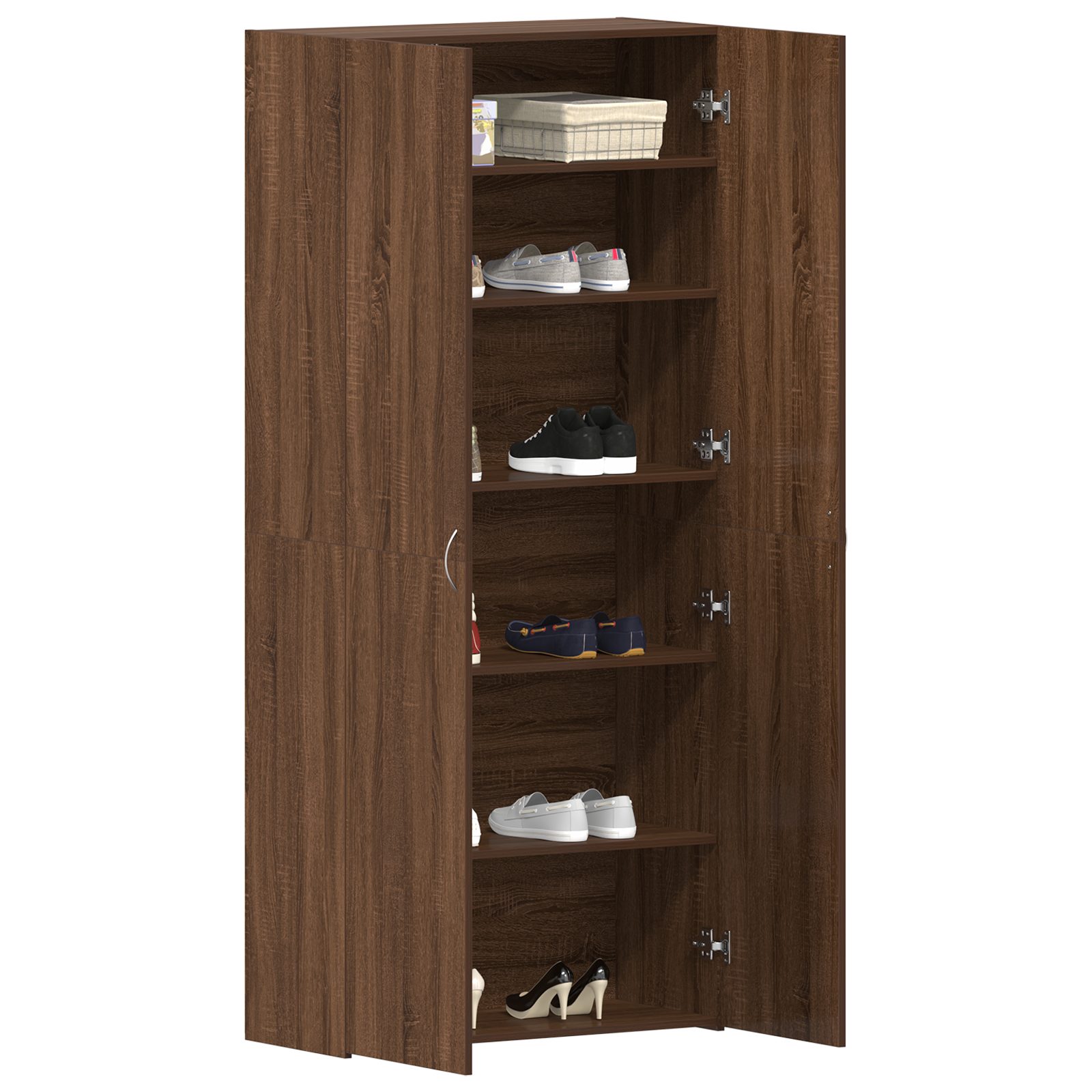 vidaXL Schuhregal Schuhschrank Braun Eiche 80x35,5x180 günstig online kaufen