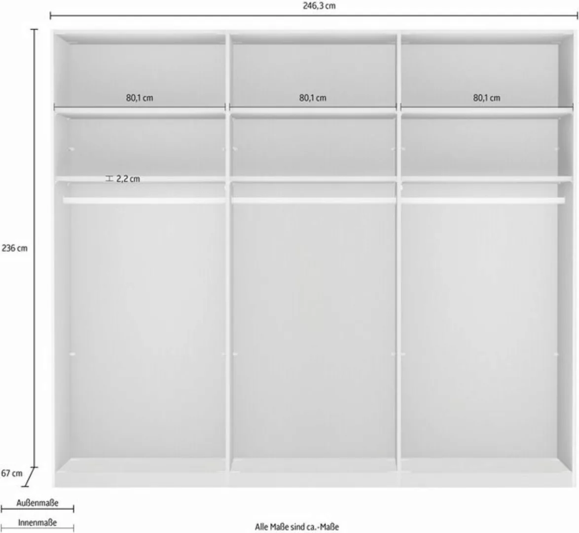 WIEMANN Schwebetürenschrank Monaco hochwertige Glas- und Spiegelfront günstig online kaufen