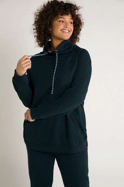 Ulla Popken Sweatshirt Bellieva-Sweatshirt elastische Seitennähte Langarm günstig online kaufen