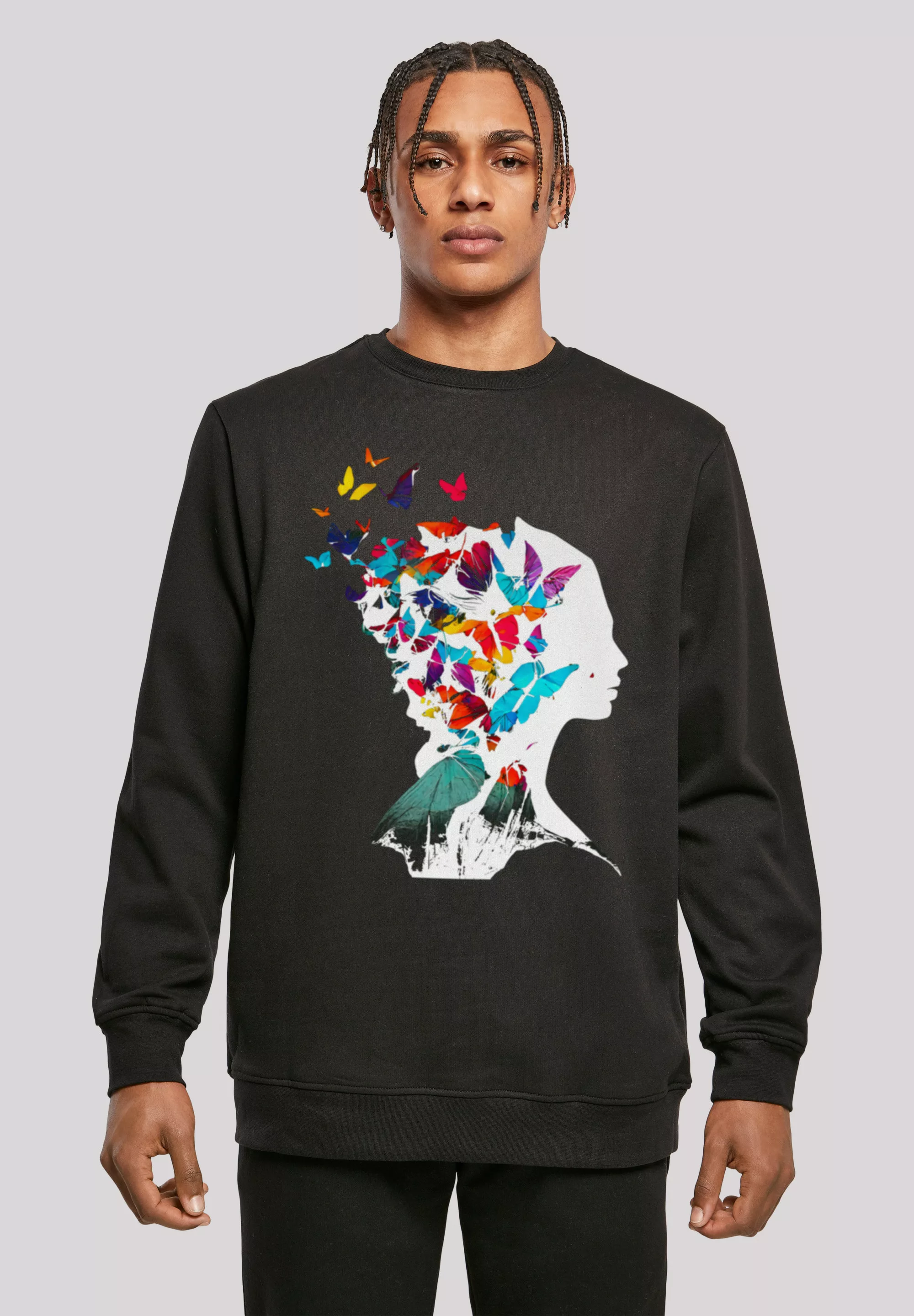 F4NT4STIC Kapuzenpullover "Schmetterling Silhouette CREW", Print günstig online kaufen