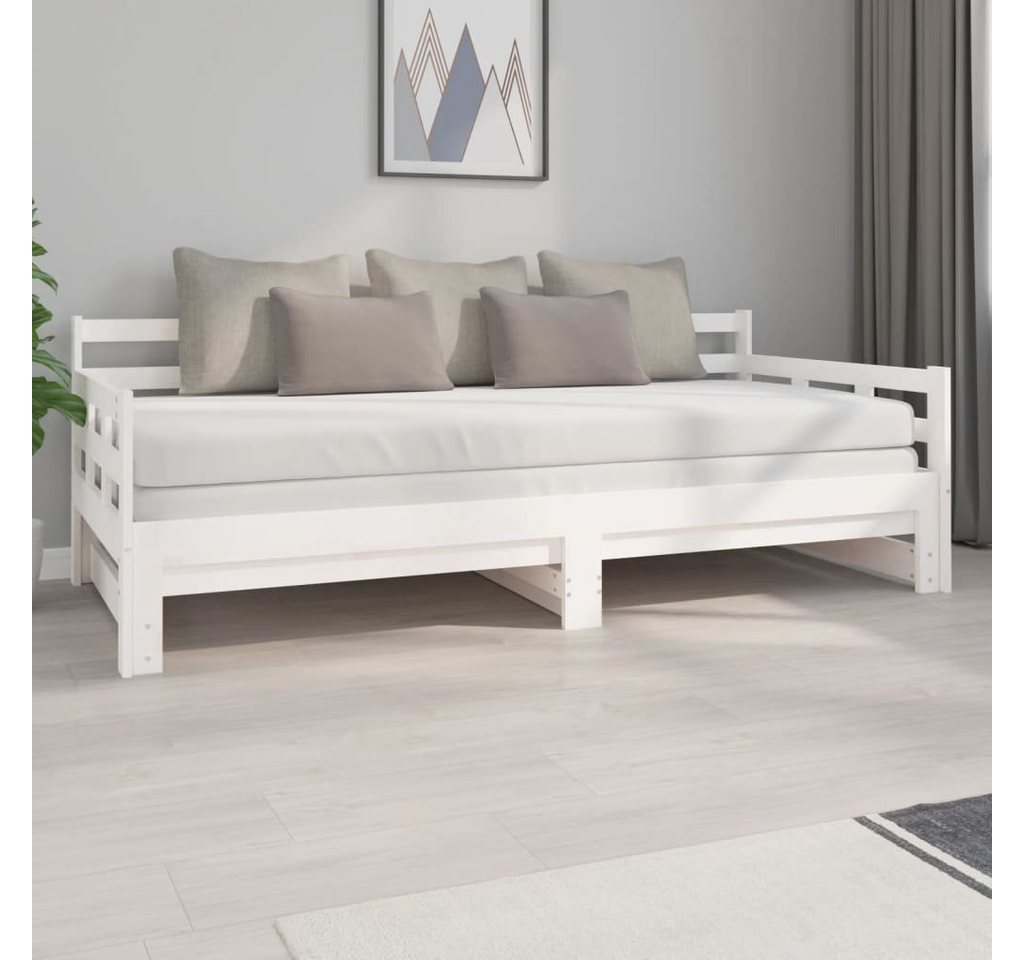 furnicato Bett Tagesbett Ausziehbar Weiß Massivholz Kiefer 2x(90x200) cm günstig online kaufen