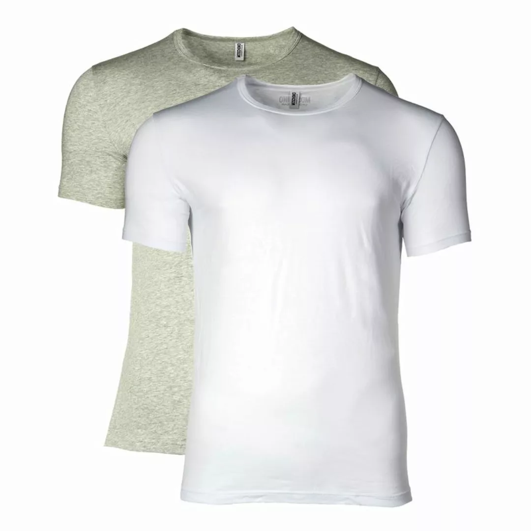 MOSCHINO Herren T-Shirt 2er Pack - Crew Neck, Rundhals, Stretch Cotton Weiß günstig online kaufen