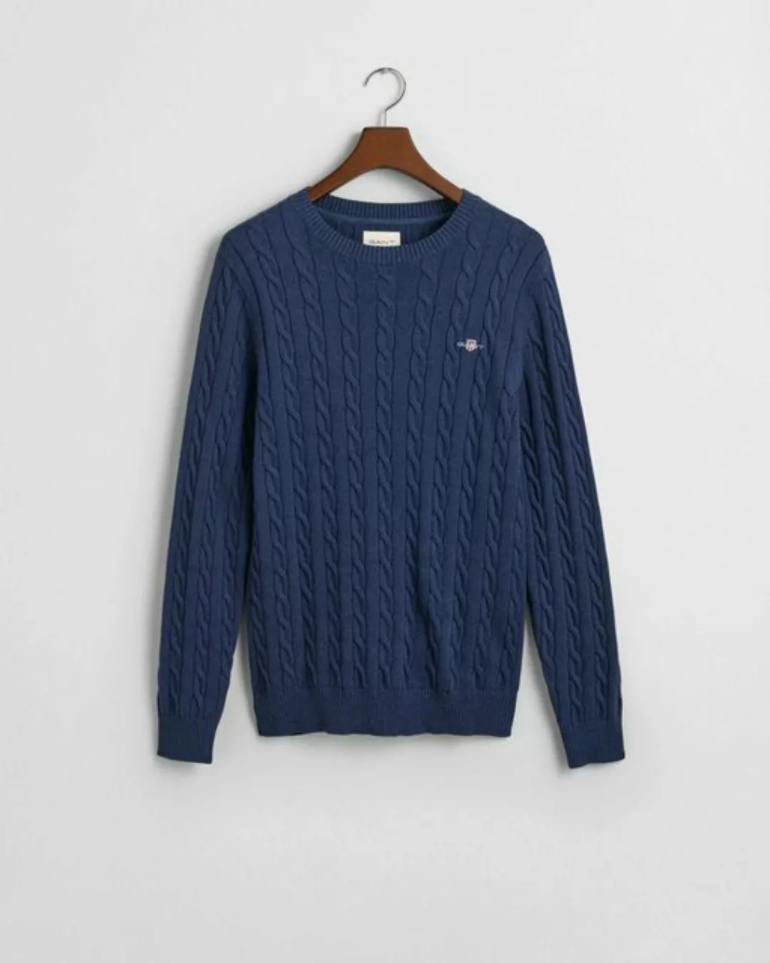 Gant Strickpullover COTTON CABLE C-NECK, DARK JEANSBLUE MELAN günstig online kaufen