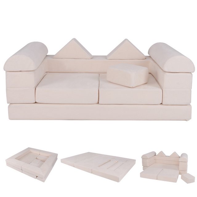 COSTWAY Kindersofa, 9 Teile, Modulares Spielsofa aus Schaumstoff für Kinder günstig online kaufen