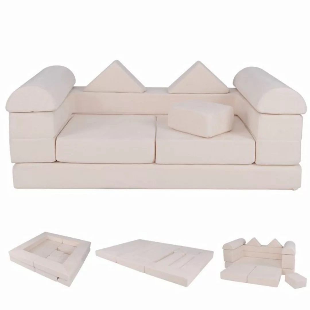 COSTWAY Kindersofa, 9 Teile, Modulares Spielsofa aus Schaumstoff für Kinder günstig online kaufen