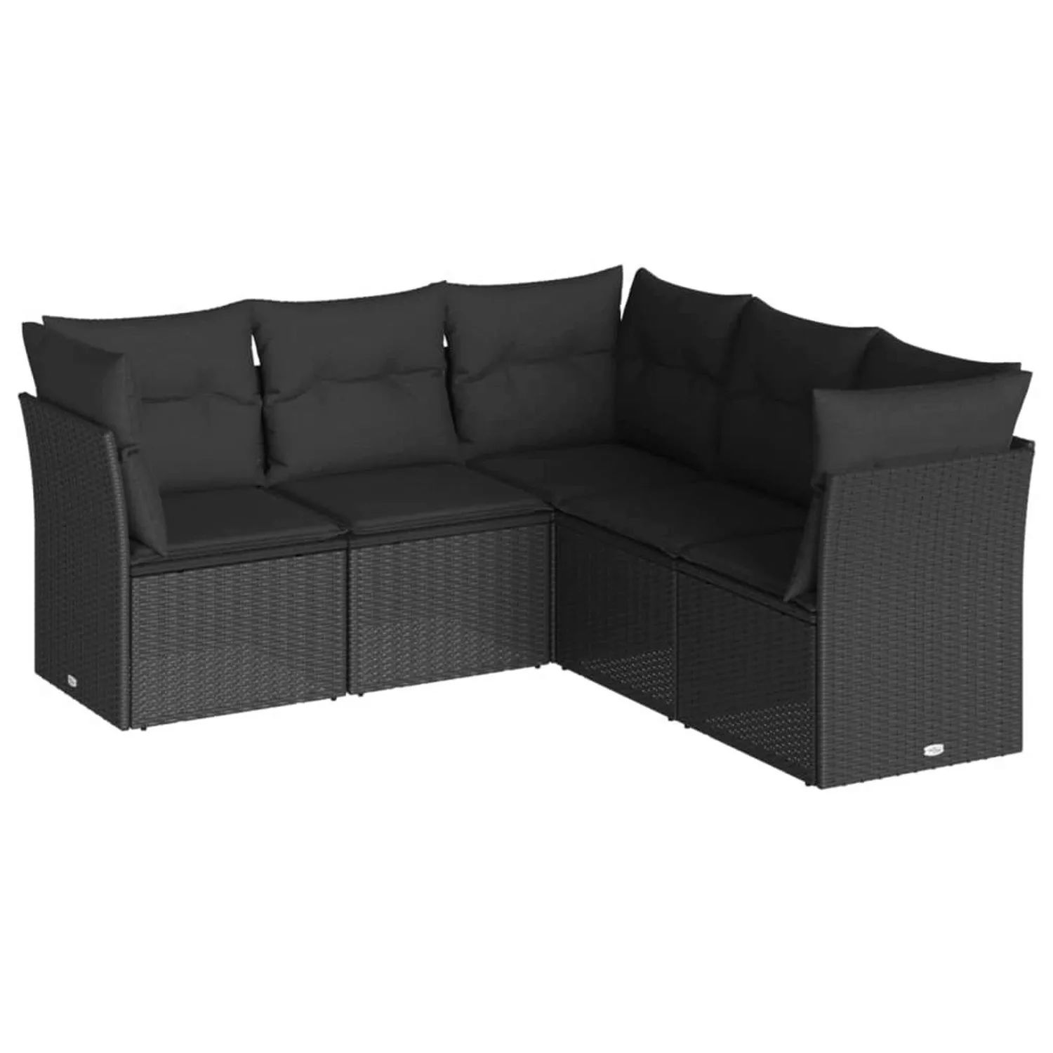 vidaXL 5-tlg Garten-Sofagarnitur mit Kissen Schwarz Poly Rattan Modell 11 günstig online kaufen