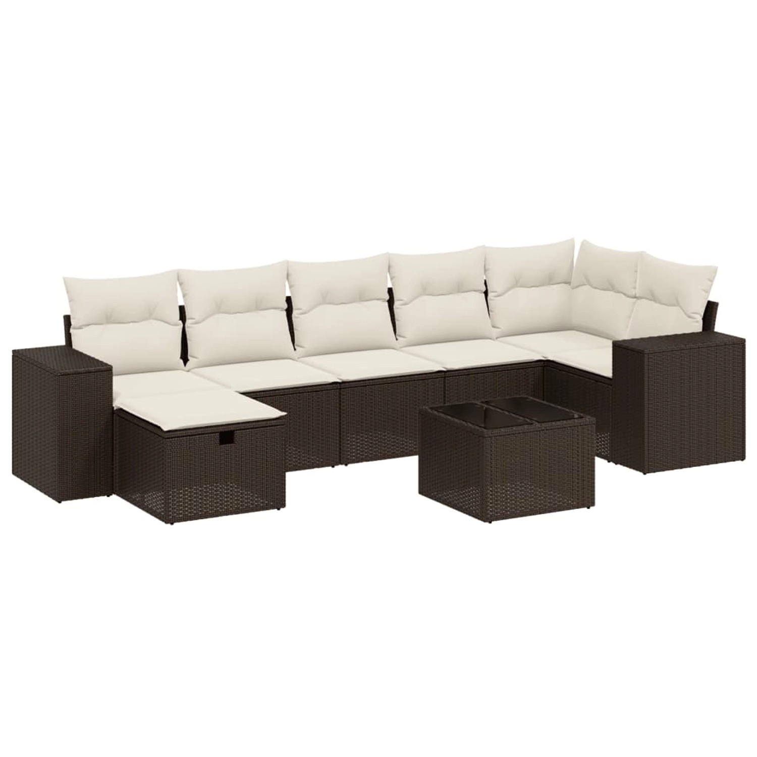 vidaXL 8-Tlg Garten-Sofagarnitur mit Kissen Braun Poly Rattan 3264449 günstig online kaufen