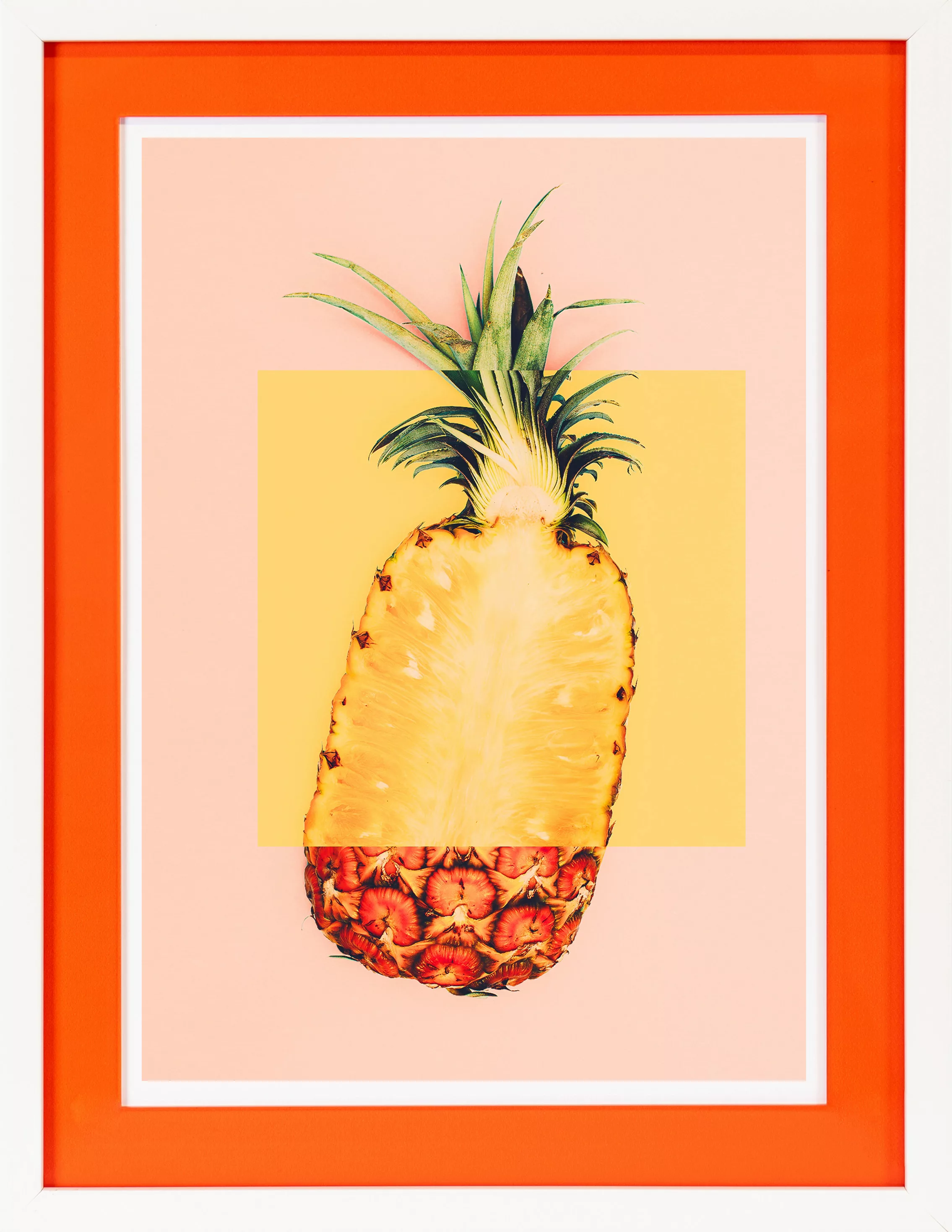 queence Bild mit Rahmen "Ananas, gelb, orange", (1 St.), Poster mit buntem günstig online kaufen