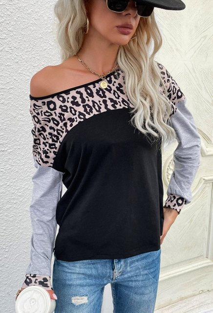 CHENIN Sweatshirt Street-Patchwork-Sweatshirt für Damen mit Rundhalsausschn günstig online kaufen