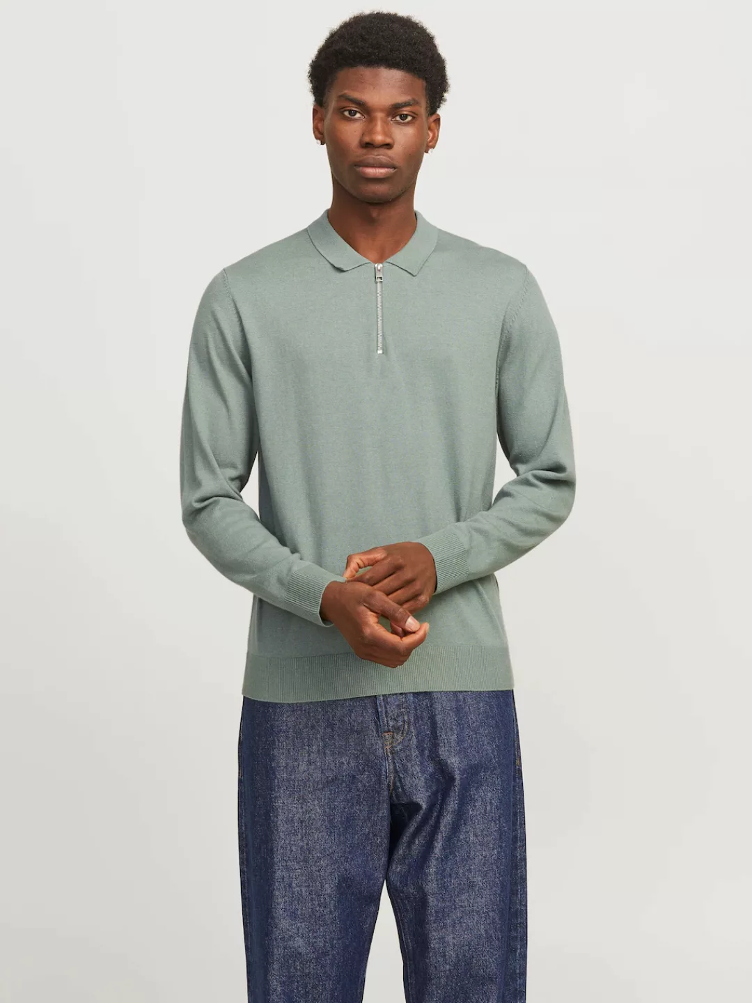 Jack & Jones Polokragenpullover "JJEEMIL KNIT POLO HALF ZIP LS NOOS", mit P günstig online kaufen