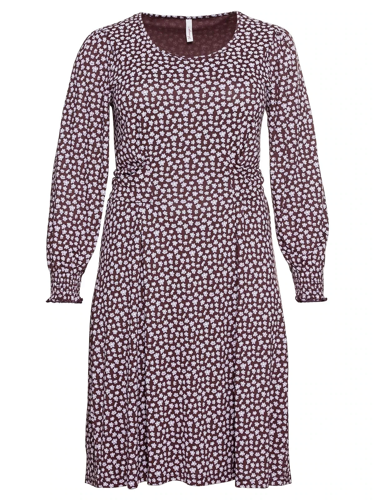 Sheego Jerseykleid "Große Größen", mit Alloverdruck und Taillen-Bindeband günstig online kaufen