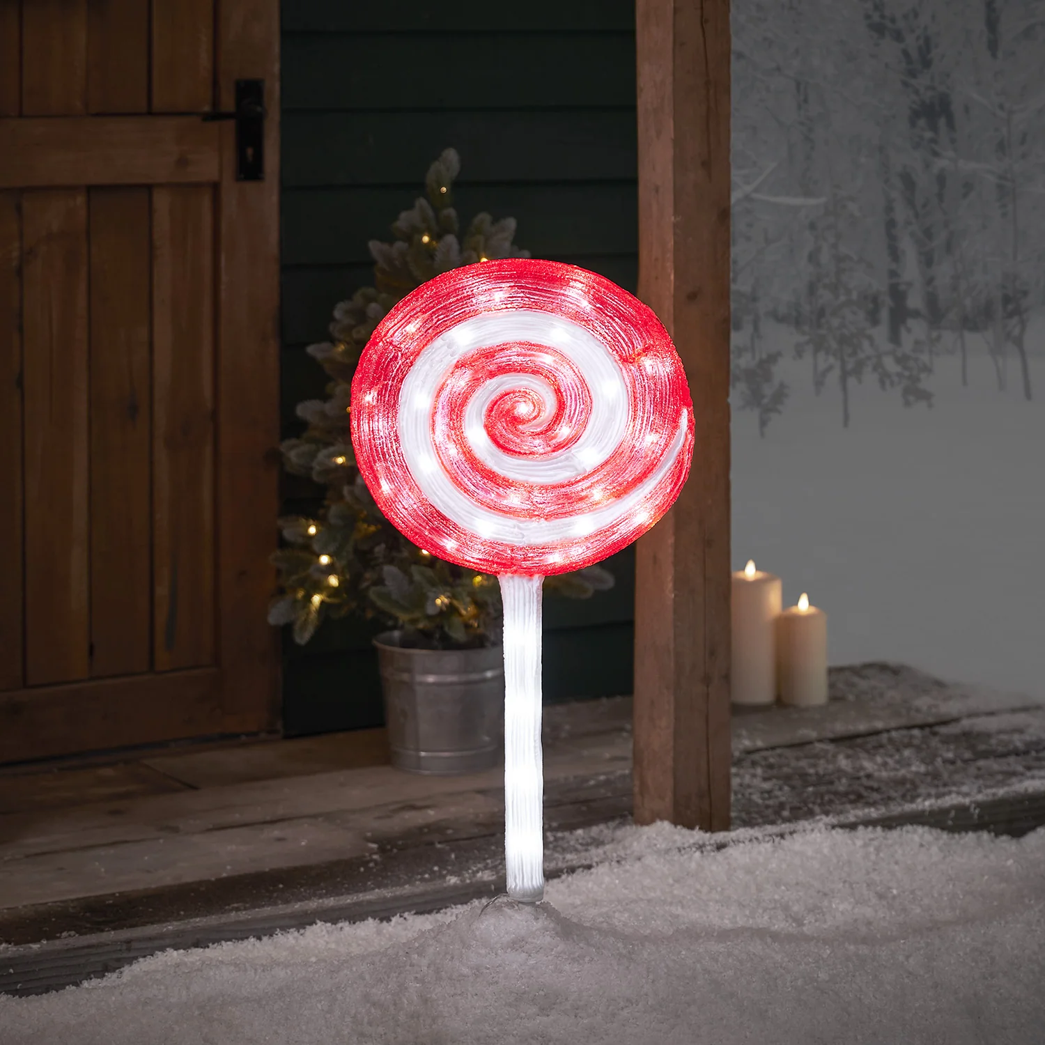 2er Set LED Stableuchten Weihnachtsdeko Lollipop günstig online kaufen