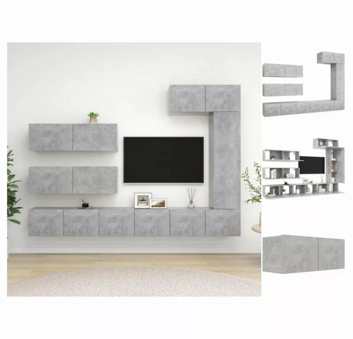 vidaXL TV-Schrank 7-tlg TV-Schrank-Set Betongrau Spanplatte günstig online kaufen