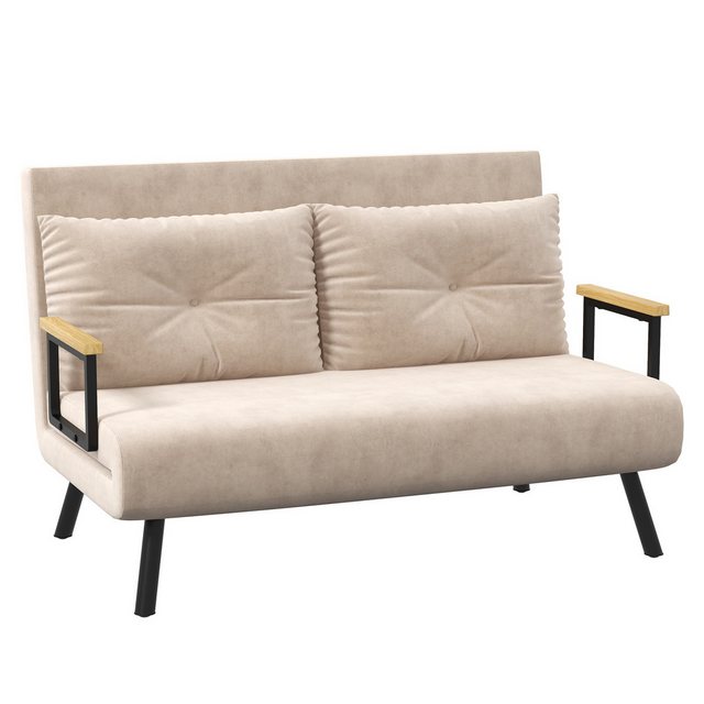 HOMCOM Schlafsofa Relaxsessel mit Bettfunktion, Klappsofa mit Samtoptik, Po günstig online kaufen