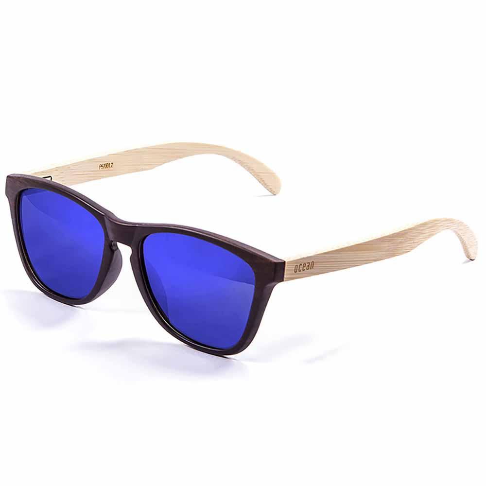 Lenoir Eyewear Cavalaire Sonnenbrille Revo Blue/CAT3 Bamboo Natural Arm Wit günstig online kaufen