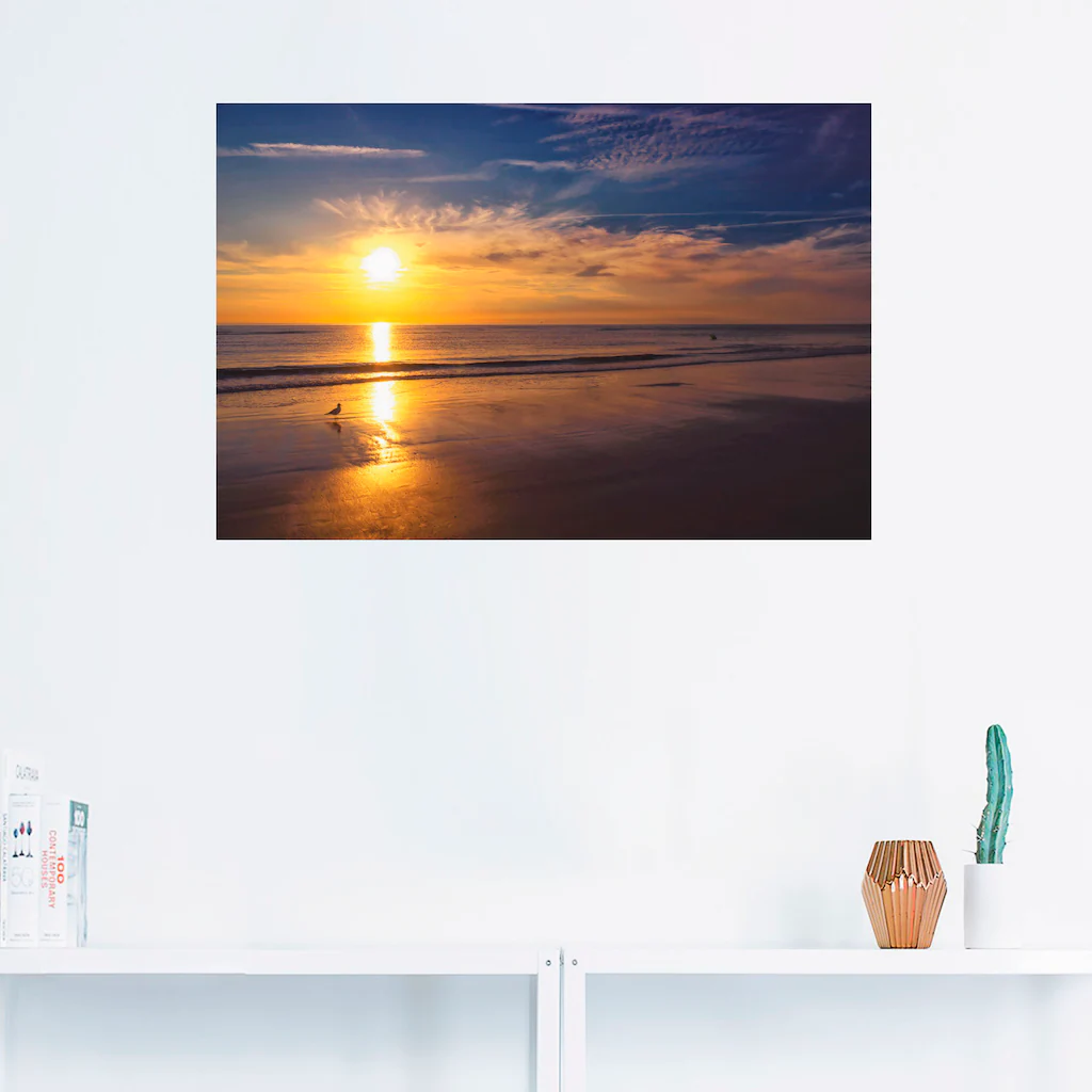 Artland Wandbild "Sonnenuntergang SPO", Strand, (1 St.), als Alubild, Outdo günstig online kaufen