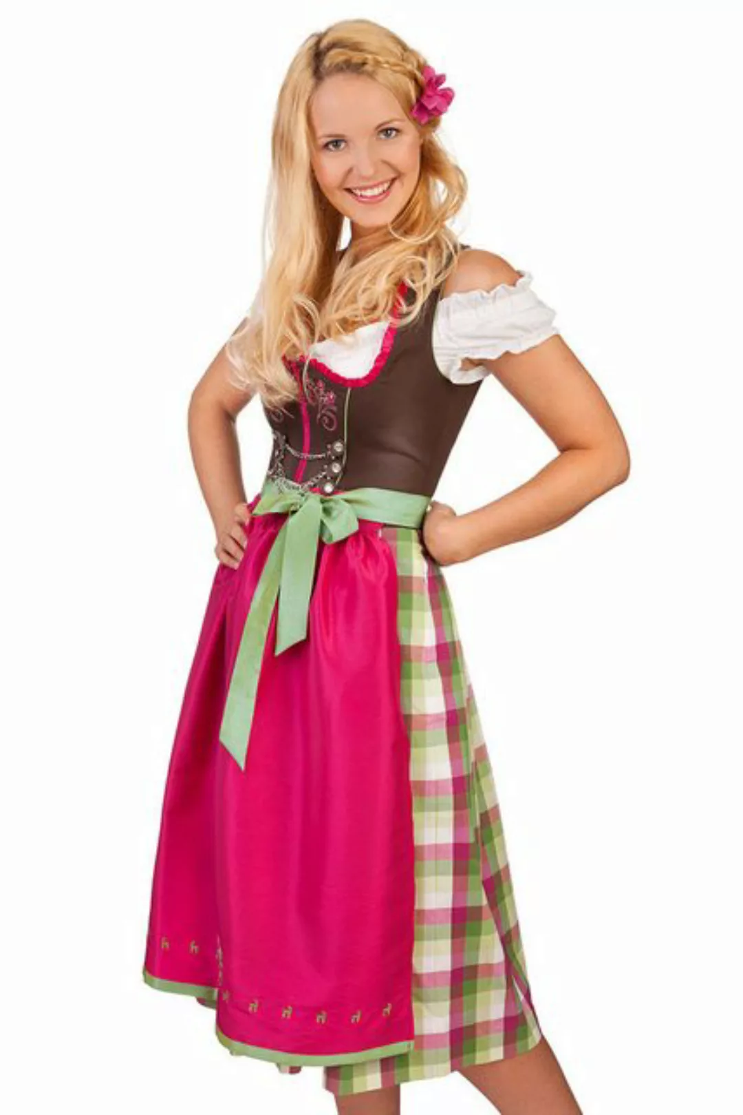 Spieth & Wensky Dirndl Midi Dirndl 2tlg. - NOLDINA - mittel - mintgrün günstig online kaufen