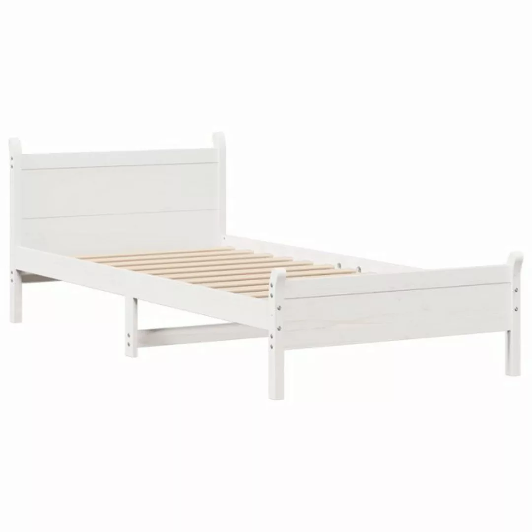 vidaXL Bett Massivholzbett ohne Matratze Weiß 75x190 cm Kiefernholz günstig online kaufen