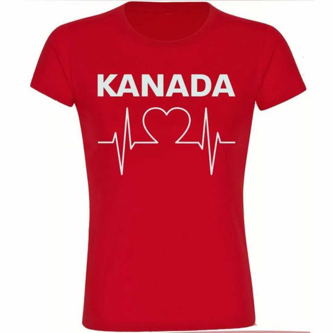 multifanshop T-Shirt Damen Kanada - Herzschlag - Frauen günstig online kaufen