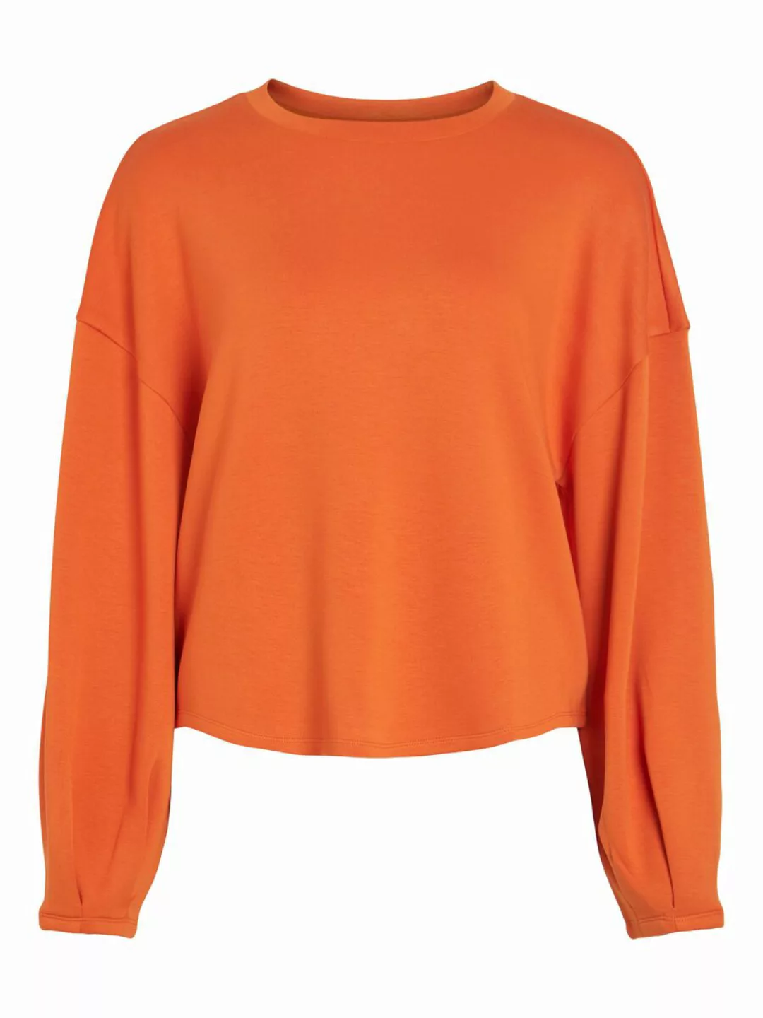 VILA Rundhals Langarmbluse Damen Orange günstig online kaufen