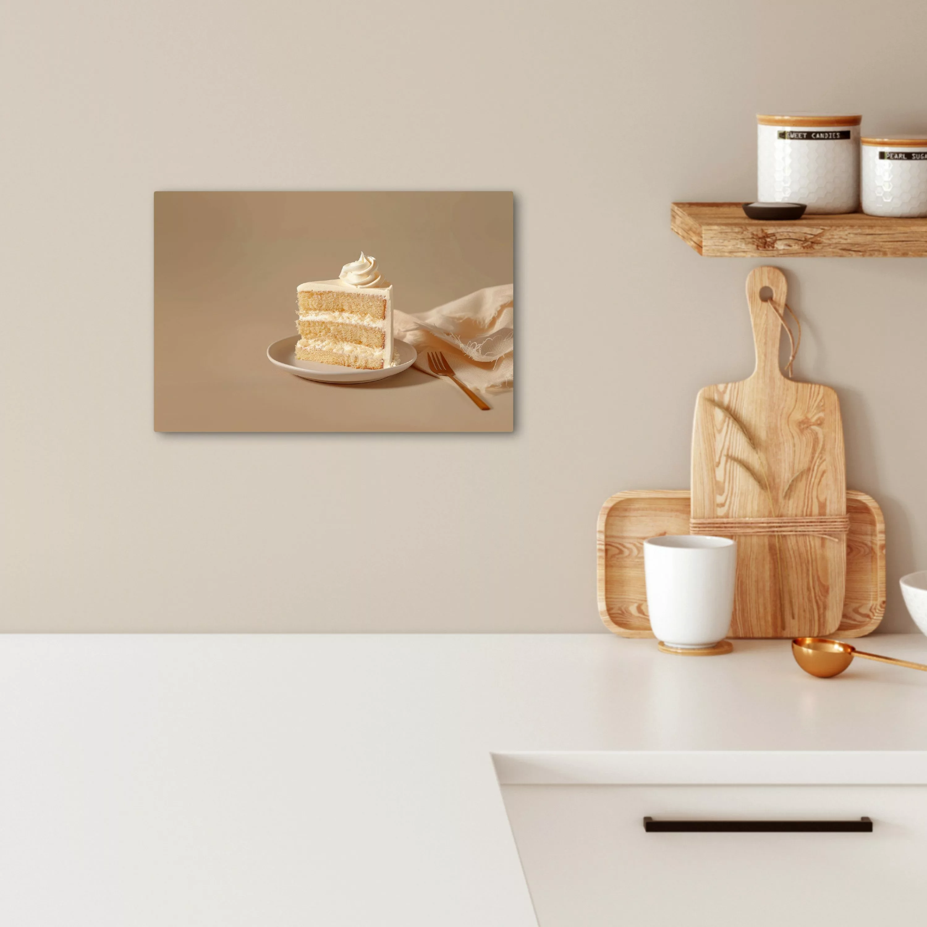 OneMillionCanvasses® Leinwandbild Vanillekuchen - Torte - günstig online kaufen